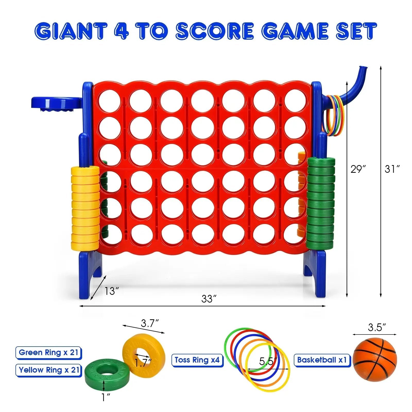 2.5Ft 4-to-Score Giant Game Set-Green by DirectDeals