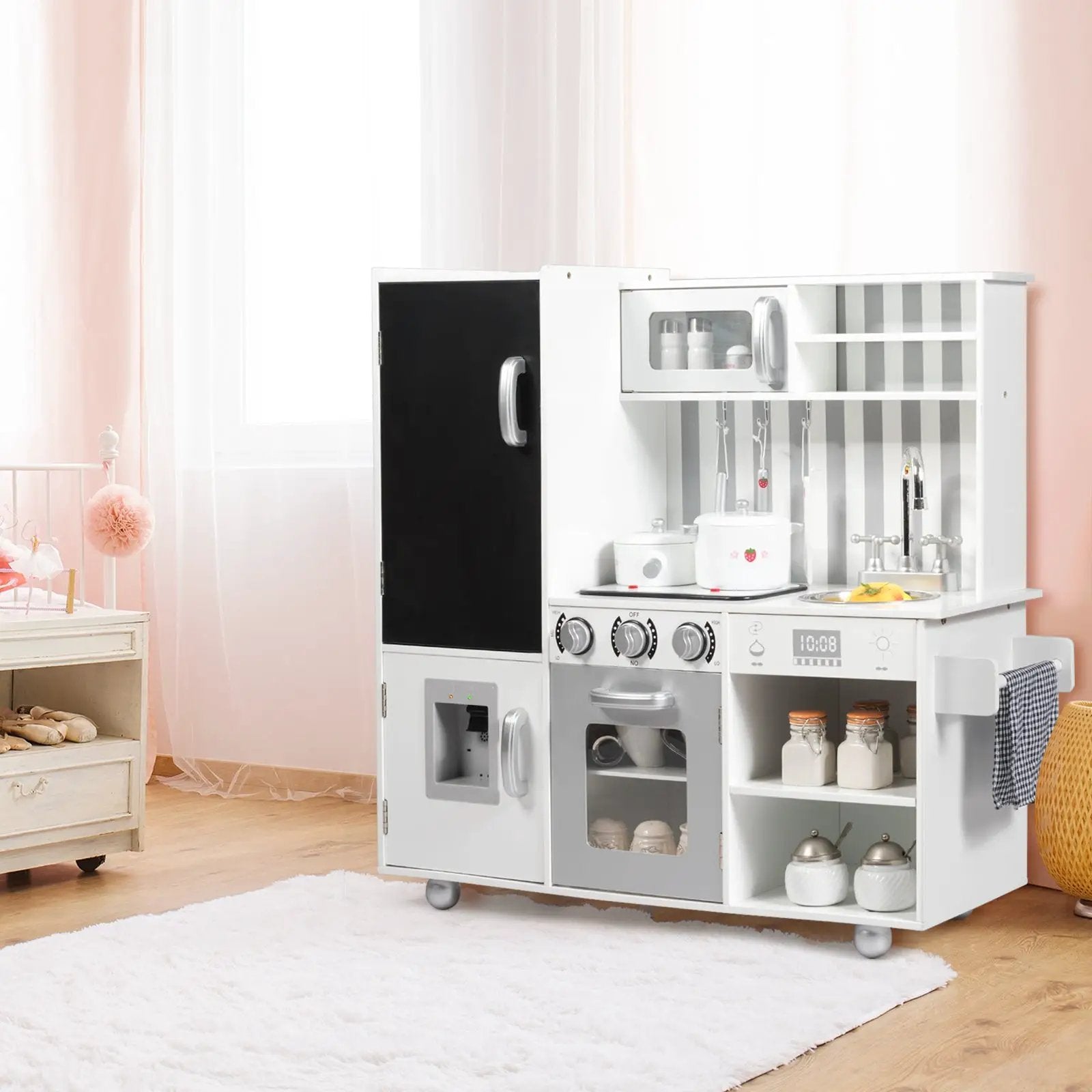 Wooden Pretend Play Kitchen Sets with Simulated Sound by DirectDeals