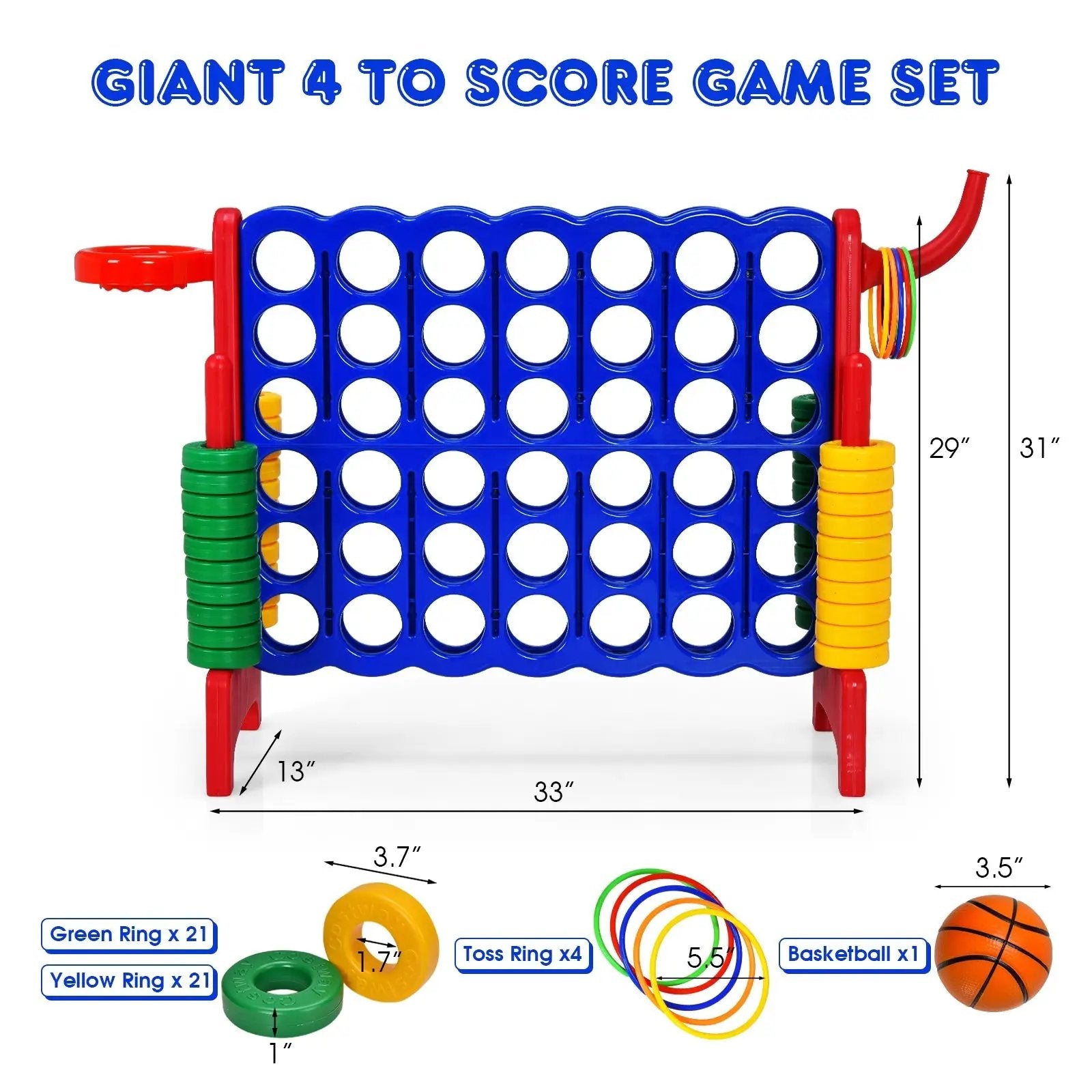 2.5Ft 4-to-Score Giant Game Set-Green by DirectDeals