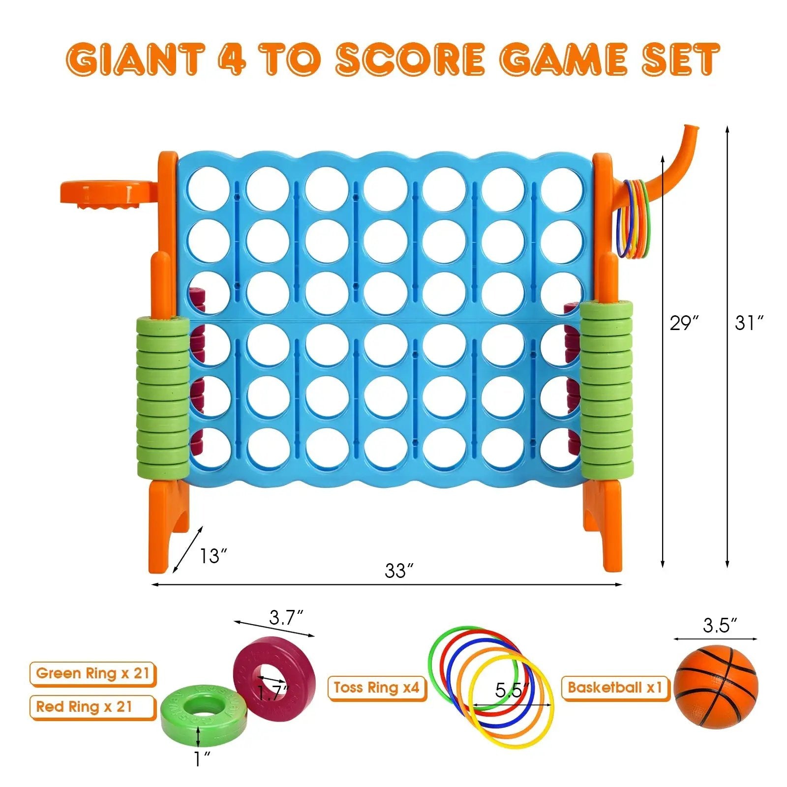 2.5Ft 4-to-Score Giant Game Set-Green by DirectDeals