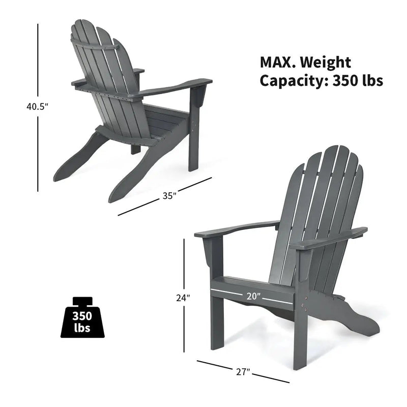 Acacia Wood Outdoor Adirondack Chair with Ergonomic Design by DirectDeals