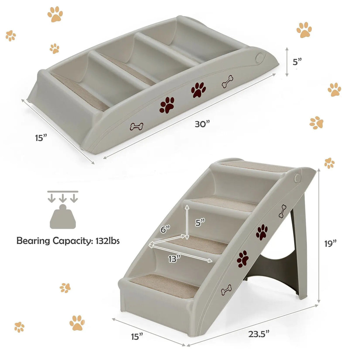Collapsible Plastic Pet Stairs 4 Step Ladder for Small Dog and Cats, photo 11 of 24