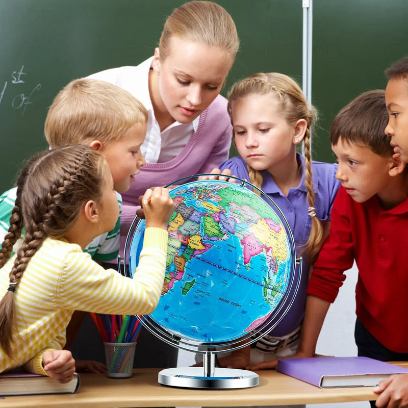 13 Inch Illuminated World Globe 720° Rotating Map with LED Light by DirectDeals