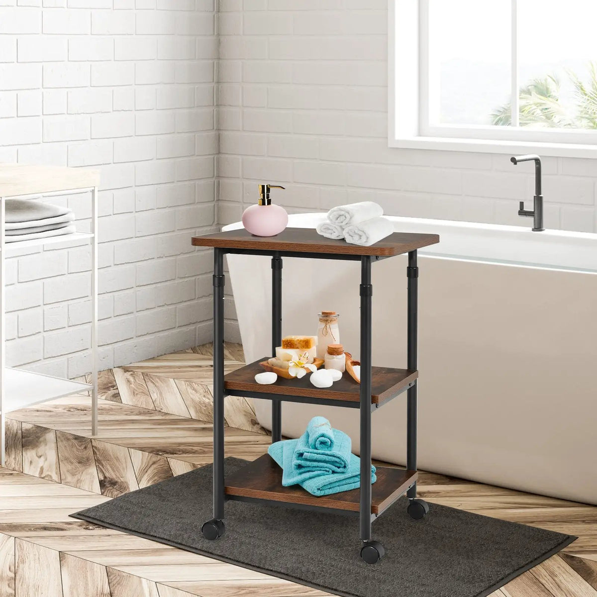 3-tier Adjustable Printer Stand with 360° Swivel Casters, photo 2 of 10