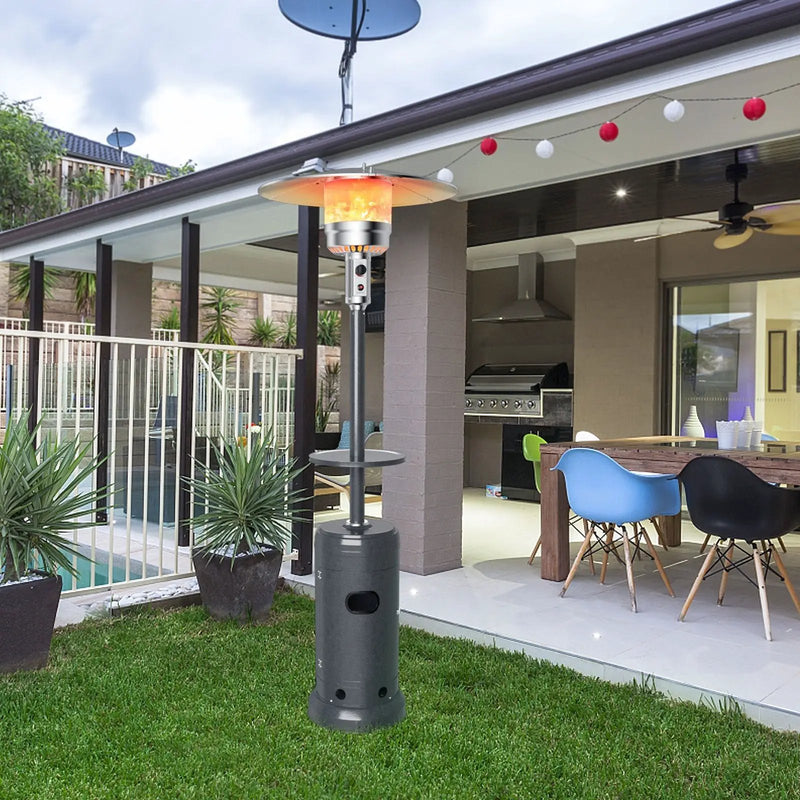 Outdoor Heater Propane Standing LP Gas Steel with Table by DirectDeals