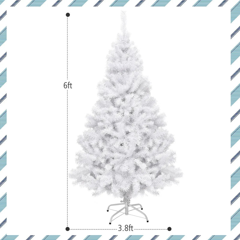 6' / 7.5' / 9' Hinged Artificial Christmas Tree with Metal Stand by DirectDeals