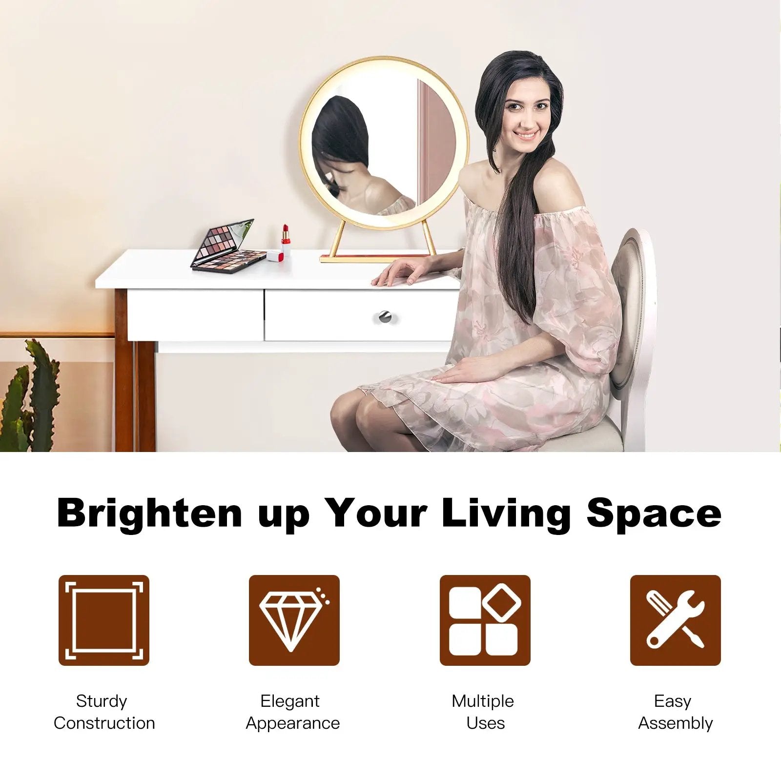 Computer Desk Laptop PC Writing Table Makeup Vanity Table by DirectDeals