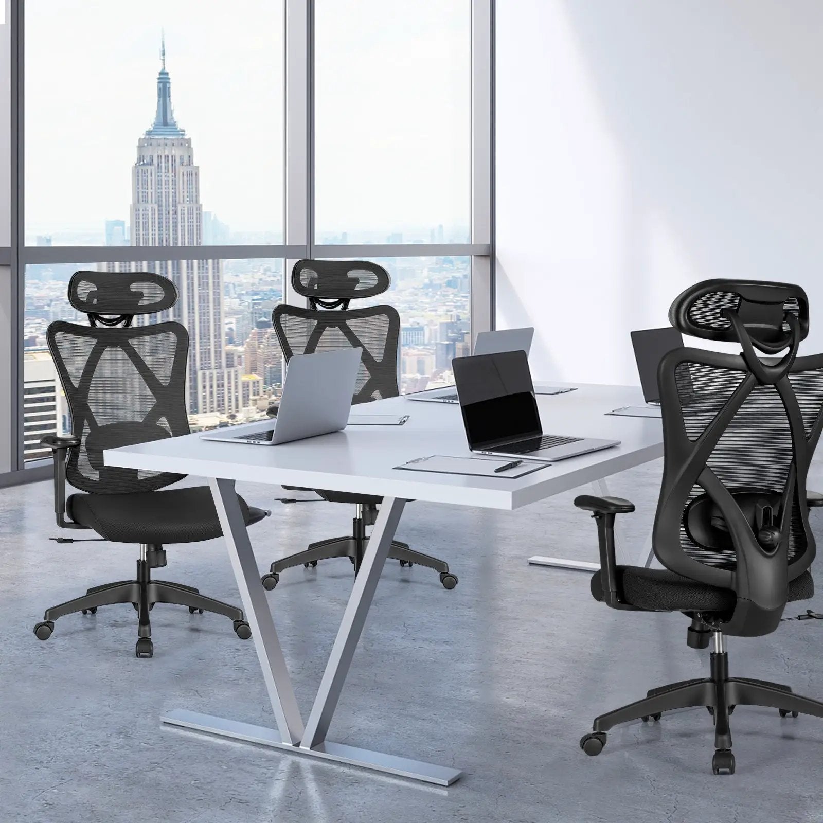 High Back Mesh Executive Chair with Adjustable Lumbar Support by DirectDeals