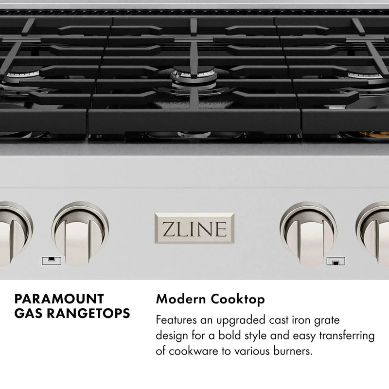 ZLINE 36" Paramount Gas Rangetop Stainless Steel SRT36 by Farmhouse Kitchen and Bath