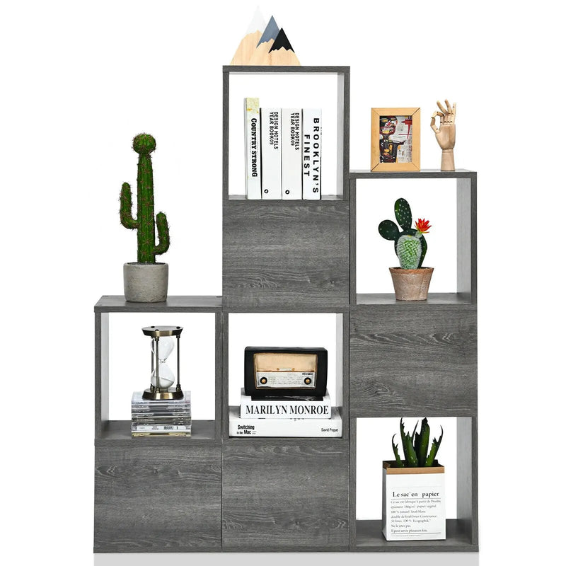 Freestanding Display Shelf for Living Room-Gray by DirectDeals