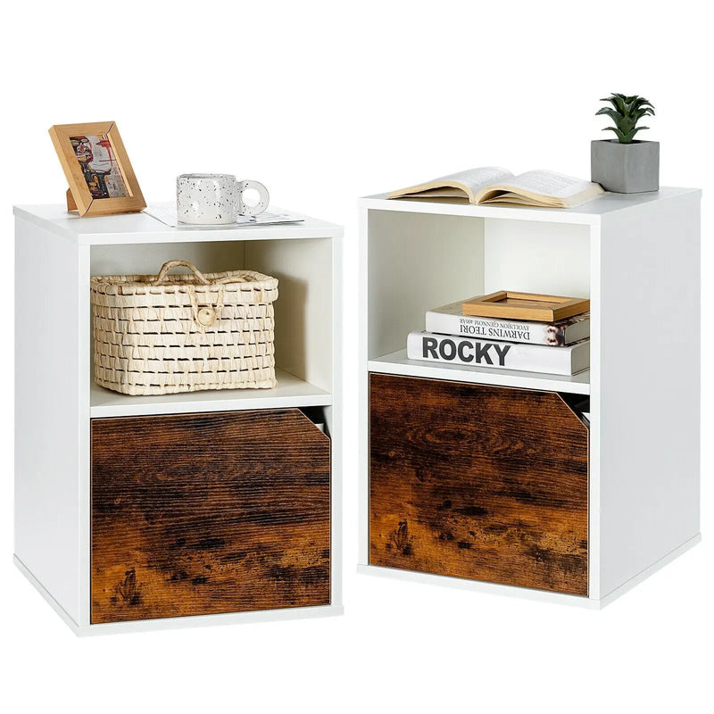 Set of 2 Nightstands Side End Table for Living Room by DirectDeals