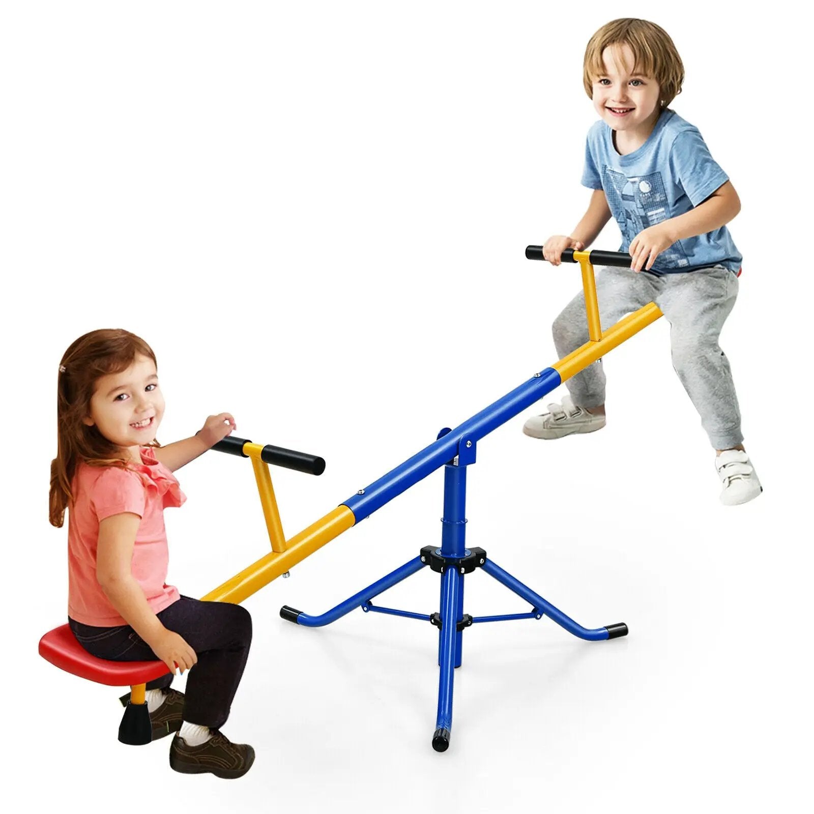 360°Rotation Kids Seesaw Swivel Teeter Totter Playground Equipment by DirectDeals