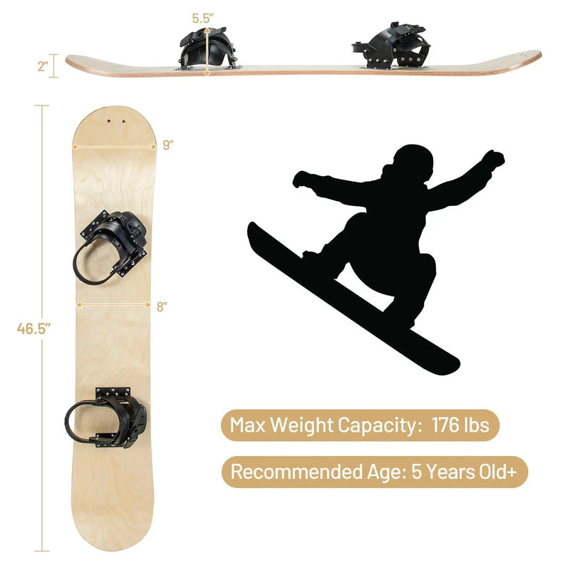 Winter Sports Snowboarding Sledding Skiing Board with Adjustable Foot Straps by DirectDeals