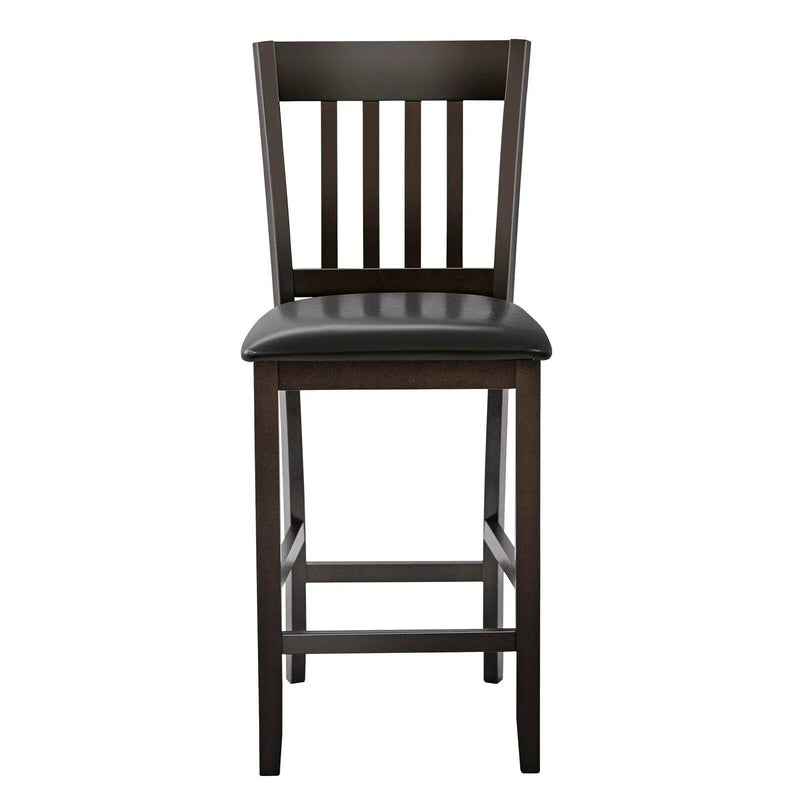 25 Inches Set of 2 Bar Stools with Rubber Wood Legs by DirectDeals