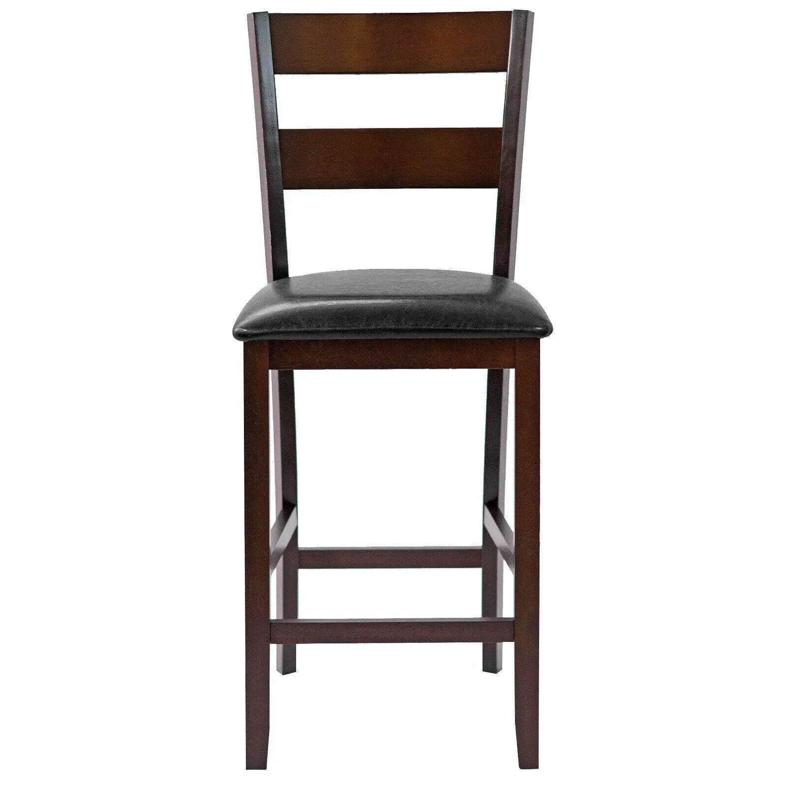 2-Pieces Upholstered Bar Stools Counter Height Chairs with PU Leather Cover by DirectDeals