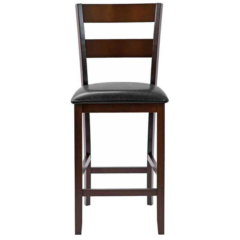 2-Pieces Upholstered Bar Stools Counter Height Chairs with PU Leather Cover by DirectDeals