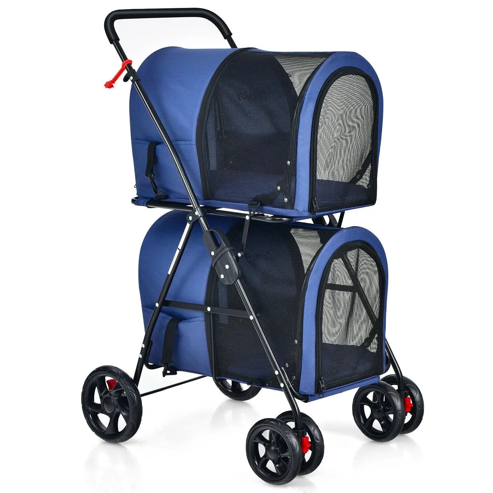 4-in-1 Double Pet Stroller with Detachable Carrier and Travel Carriage by DirectDeals