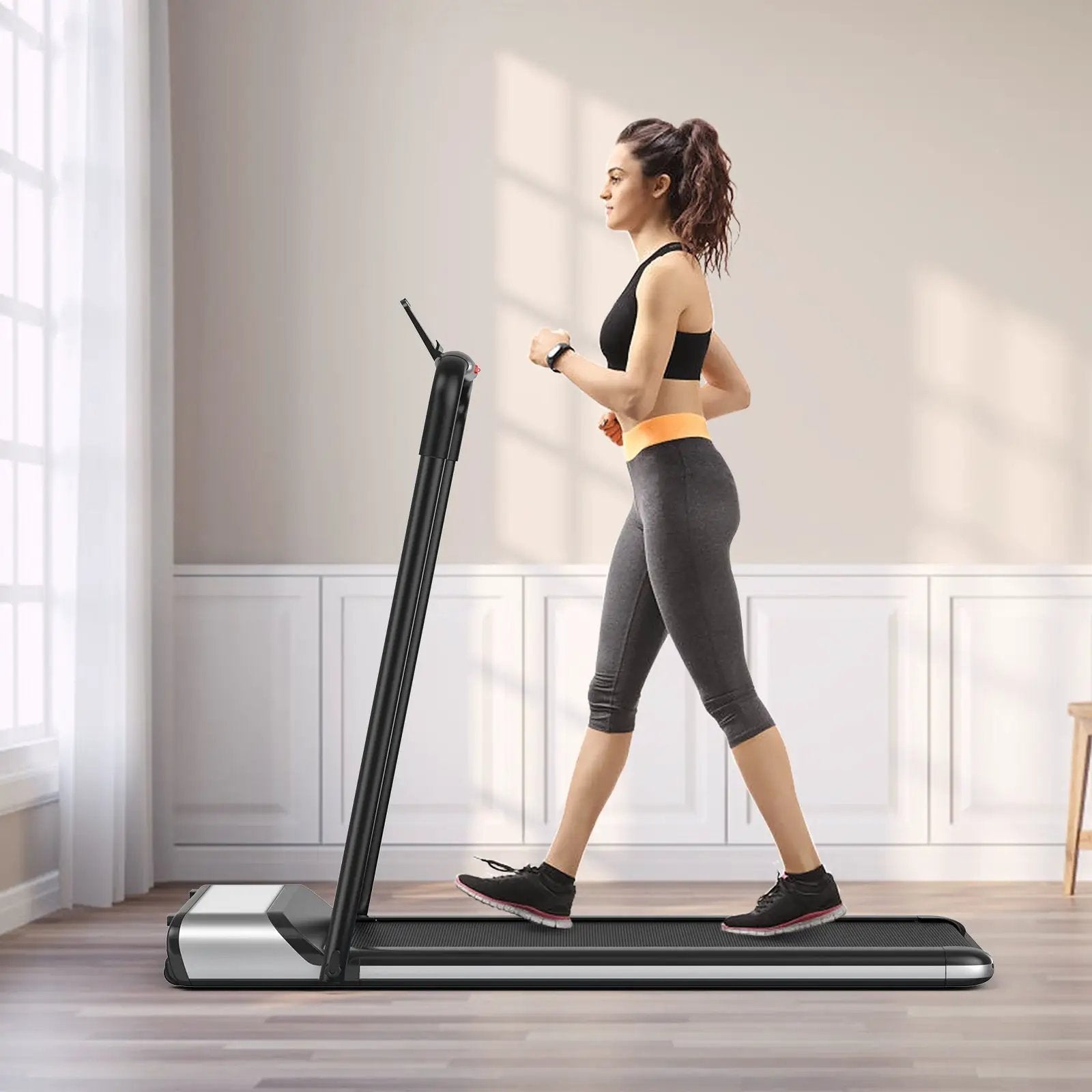 Ultra-thin Electric Folding Motorized Treadmill with LCD Monitor Low Noise by DirectDeals