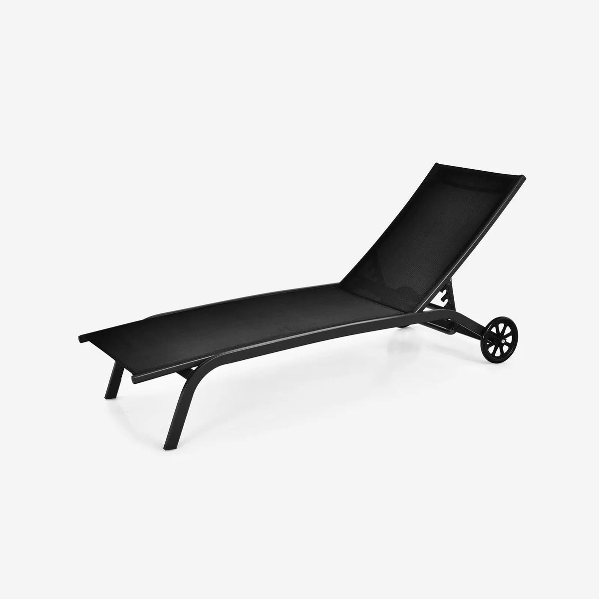 6-Poisition Adjustable Outdoor Chaise Recliner with Wheels, photo 4 of 10