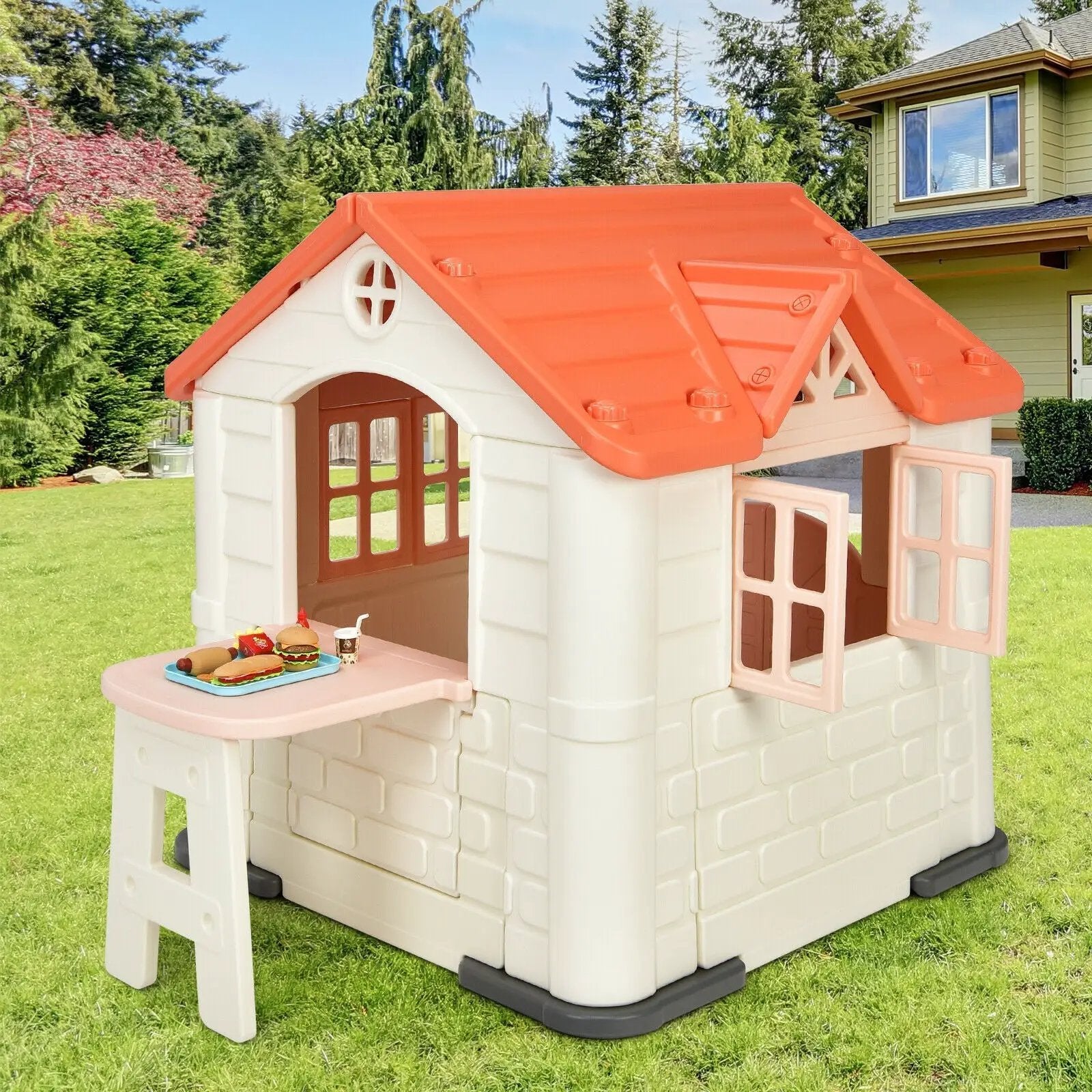Kid’s Playhouse Pretend Toy House For Boys and Girls 7 Pieces Toy Set by DirectDeals