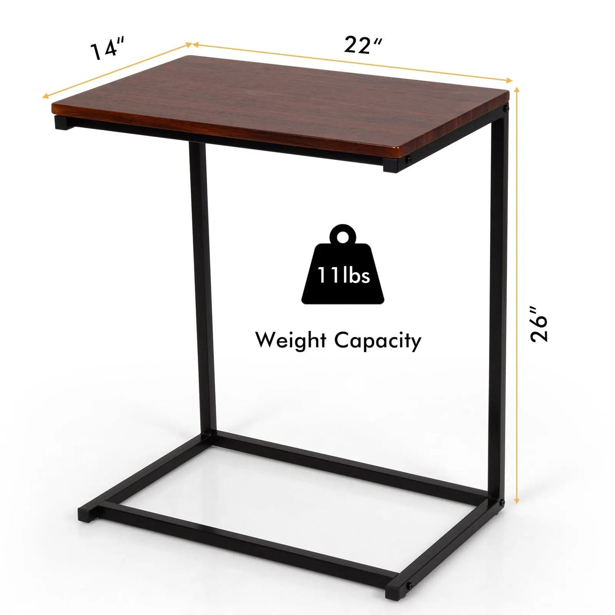 26 Inch Beside Sofa Laptop Holder End Stand Desk, photo 5 of 9