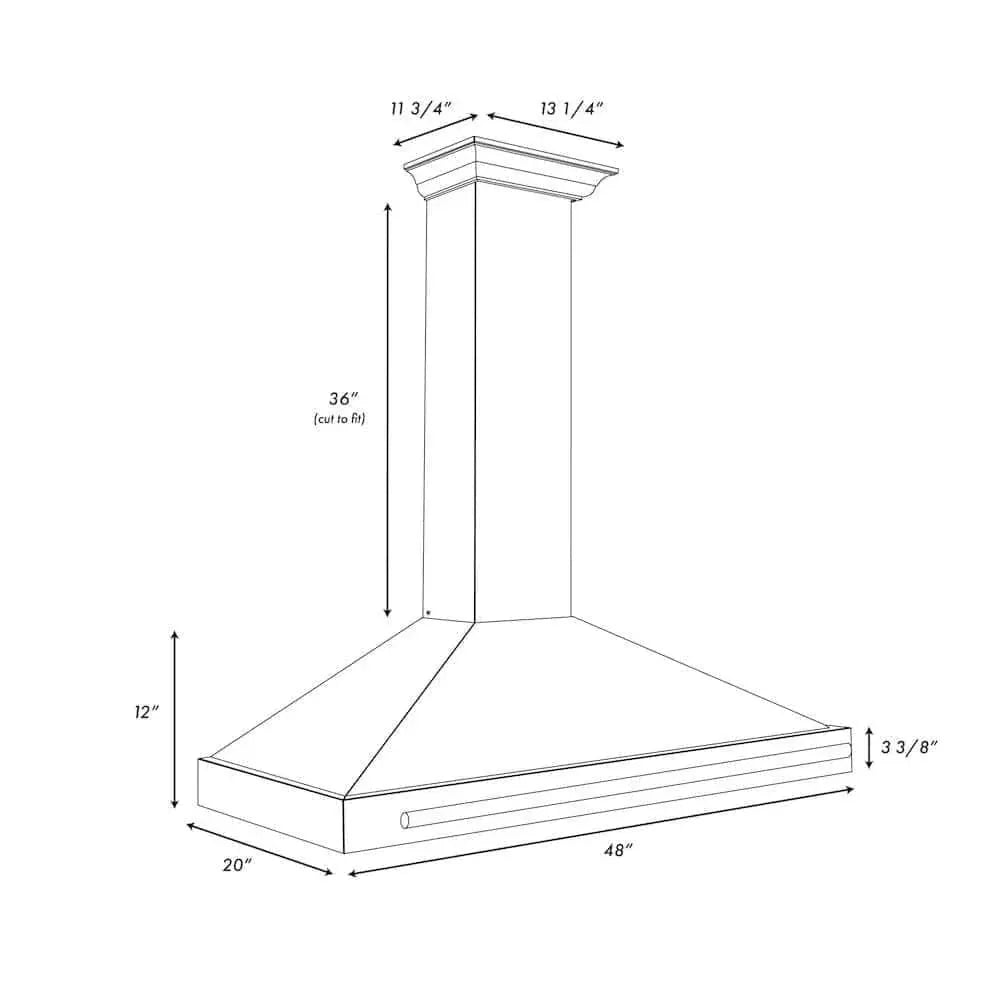 ZLINE 48" Autograph Stainless Wall Range Hood KB4SNZ-BLM48-CB by Farmhouse Kitchen and Bath