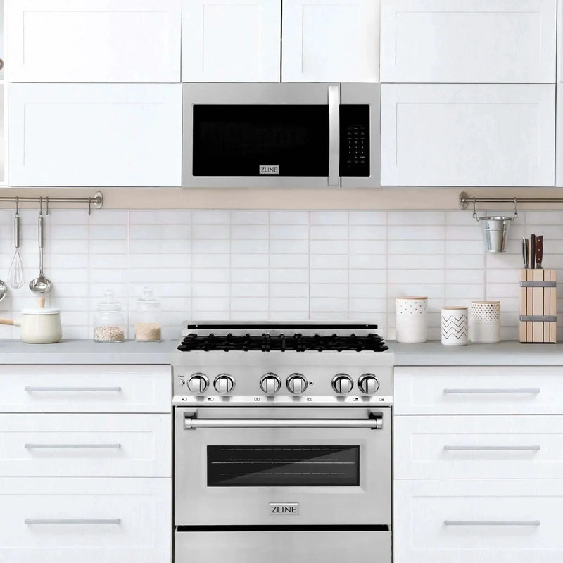 ZLINE 30 " Recirculating Over-the-Range Convection Microwave Oven Charcoal Filters Stainless Steel MWO-OTRCF-30 by Farmhouse Kitchen and Bath