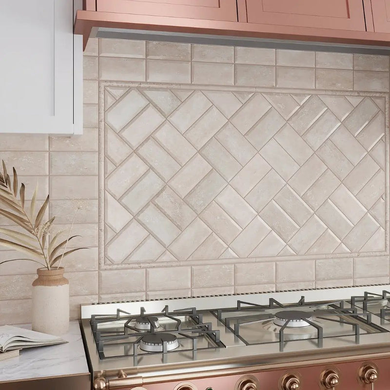 Beige 3x6 Polished Beveled Subway Crema Marfil Marble Tile (40 pack, 5 sq ft/case) by Apollo Tile