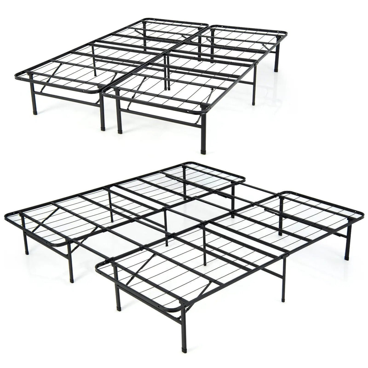Full/King Size Folding Steel Platform Bed Frame for Kids and Adults, photo 8 of 9
