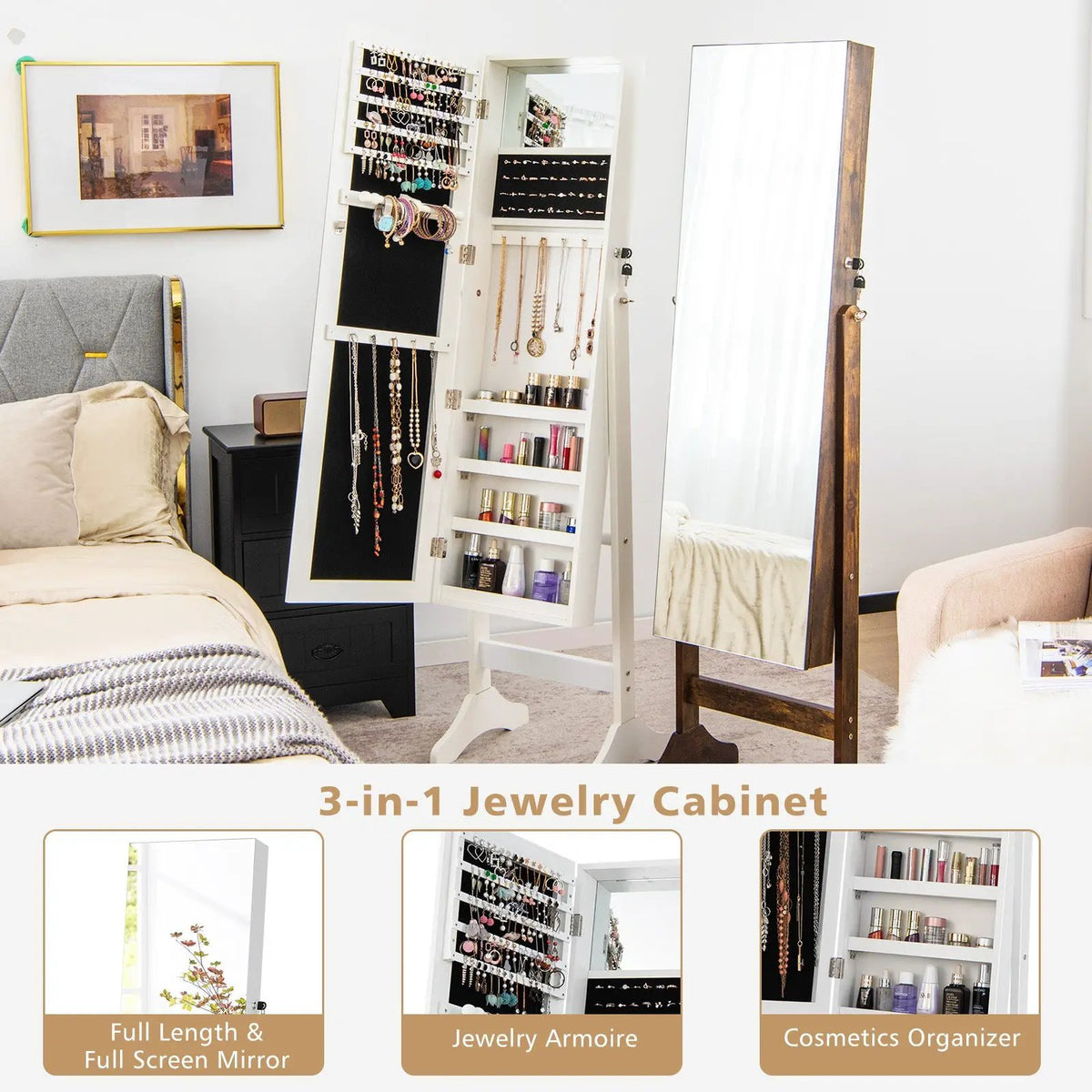 Standing Jewelry Cabinet with Full Length Mirror, photo 14 of 16