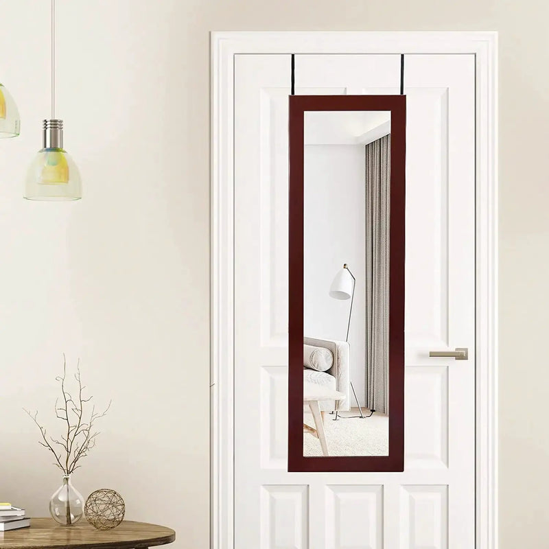 Lockable Wall Door Mounted Mirror Jewelry Cabinet w/LED Lights by DirectDeals
