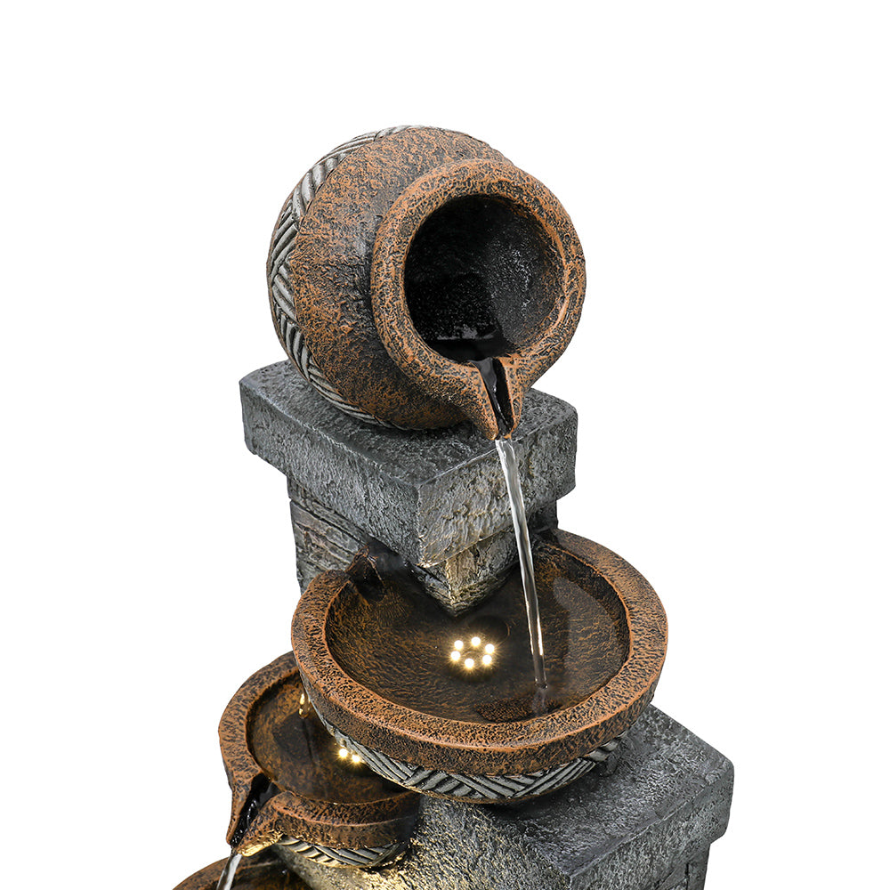 Resin Carved Clay Urn Outdoor Water Fountain 42 Inch, photo 10 of 12