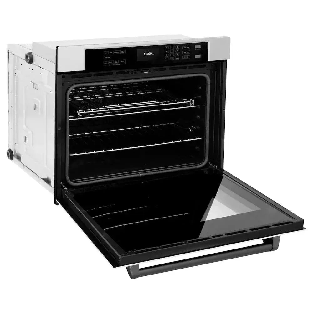 ZLINE 30" Autograph Edition Professional True Convection Single Wall Oven, Air Fry, Self Clean, White Matte, Matte Back WASZ-WM-30-MB by Farmhouse Kitchen and Bath