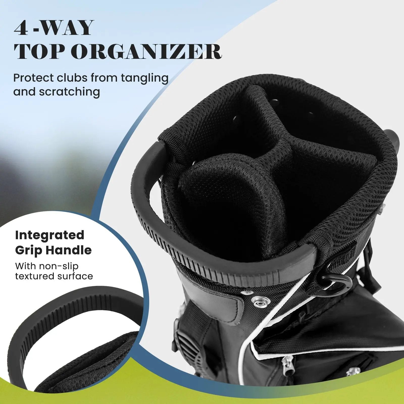 Golf Stand Cart Bag with 4 Way Divider Carry Organizer Pockets by DirectDeals