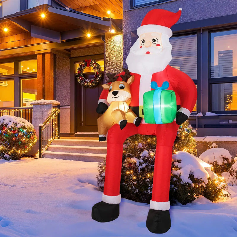 9.5 Feet Christmas Inflatable Santa Outdoor Decoratio with Built-in LED Lights by DirectDeals