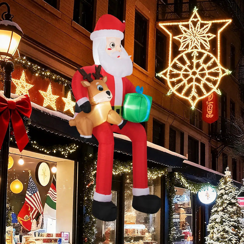9.5 Feet Christmas Inflatable Santa Outdoor Decoratio with Built-in LED Lights by DirectDeals
