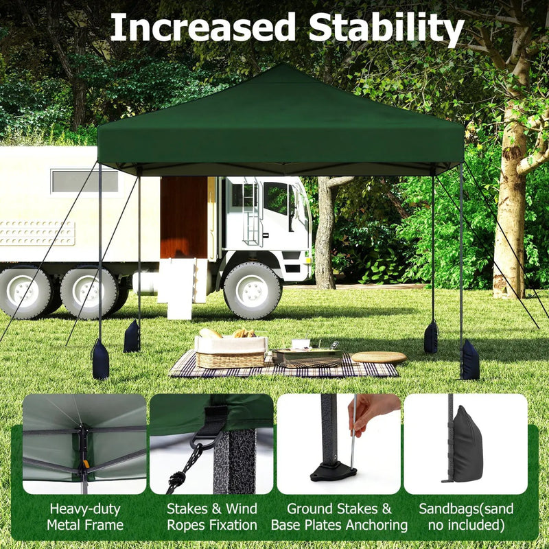 9.5 x 9.5 Feet Pop up Canopy Tent with Adjustable Heights by DirectDeals