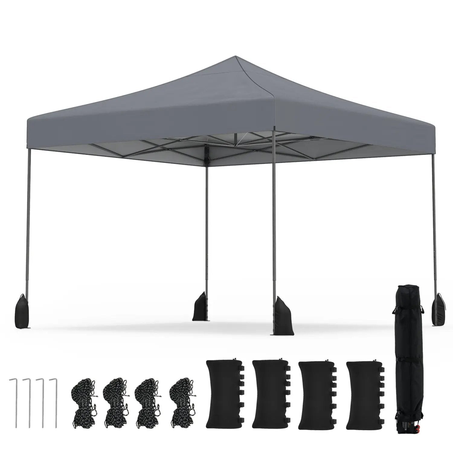 9.5 x 9.5 Feet Pop up Canopy Tent with Adjustable Heights by DirectDeals