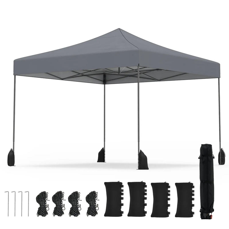 9.5 x 9.5 Feet Pop up Canopy Tent with Adjustable Heights by DirectDeals