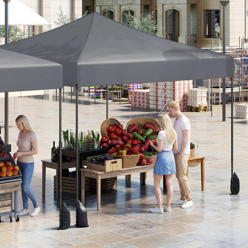 9.5 x 9.5 Feet Pop up Canopy Tent with Adjustable Heights by DirectDeals