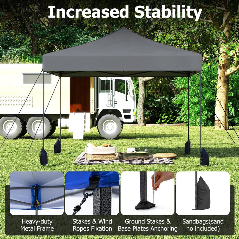 9.5 x 9.5 Feet Pop up Canopy Tent with Adjustable Heights by DirectDeals
