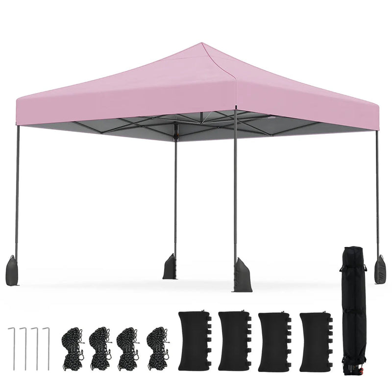 9.5 x 9.5 Feet Pop up Canopy Tent with Adjustable Heights by DirectDeals