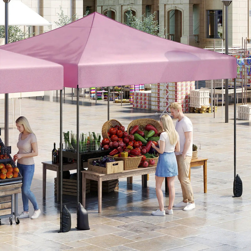9.5 x 9.5 Feet Pop up Canopy Tent with Adjustable Heights by DirectDeals