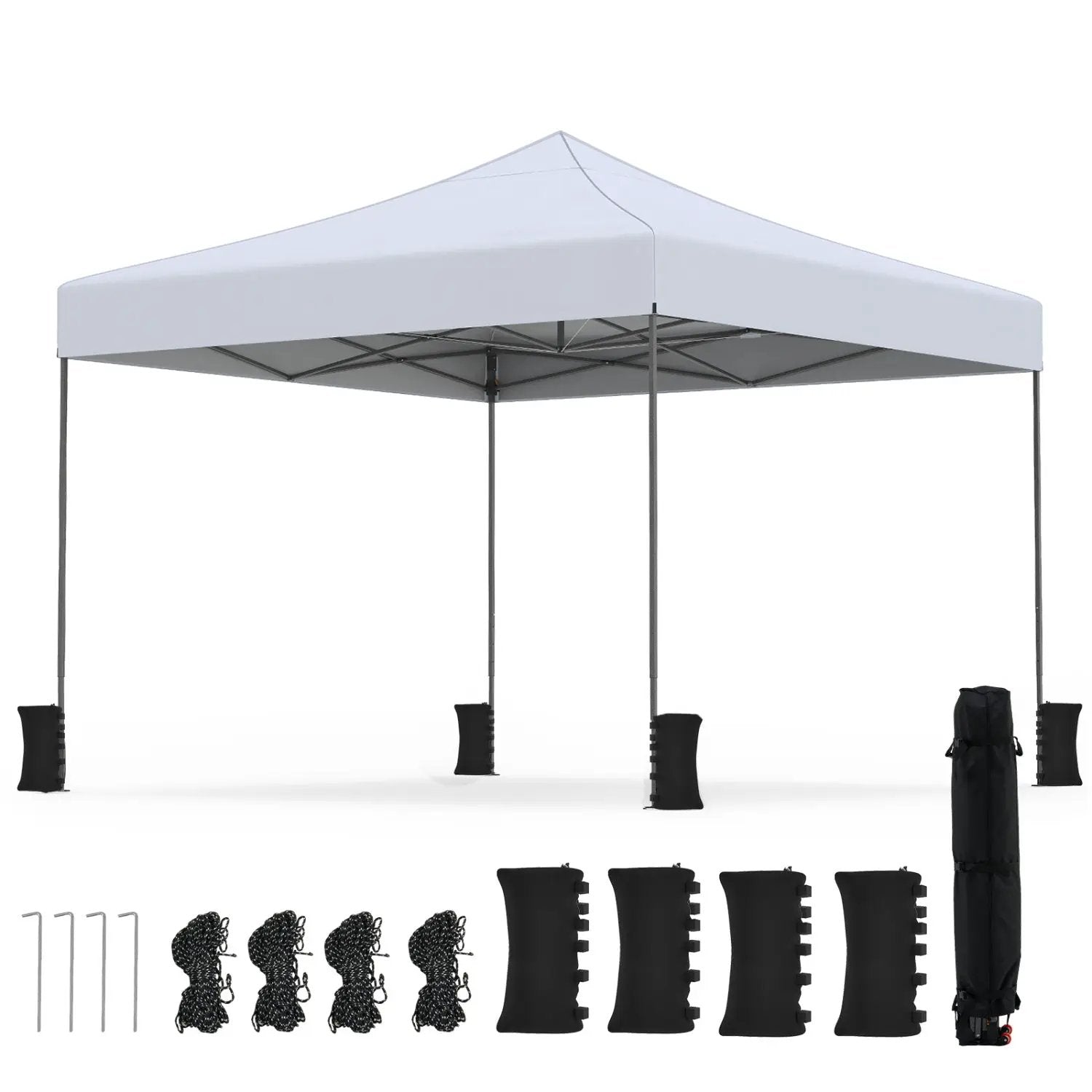 9.5 x 9.5 Feet Pop up Canopy Tent with Adjustable Heights by DirectDeals