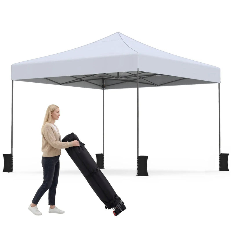 9.5 x 9.5 Feet Pop up Canopy Tent with Adjustable Heights by DirectDeals