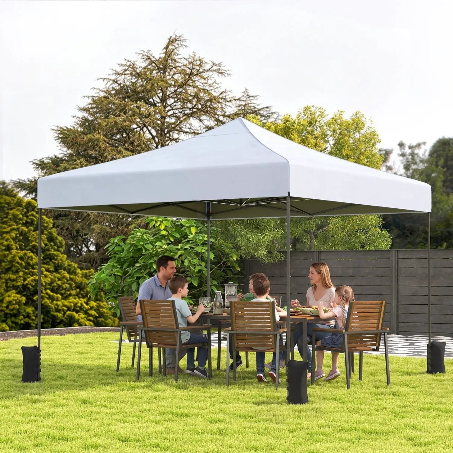 9.5 x 9.5 Feet Pop up Canopy Tent with Adjustable Heights by DirectDeals