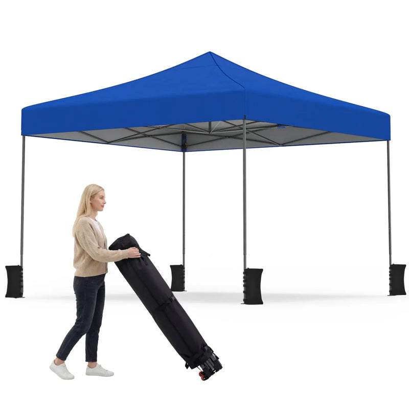 9.5 x 9.5 Feet Pop up Canopy Tent with Adjustable Heights by DirectDeals