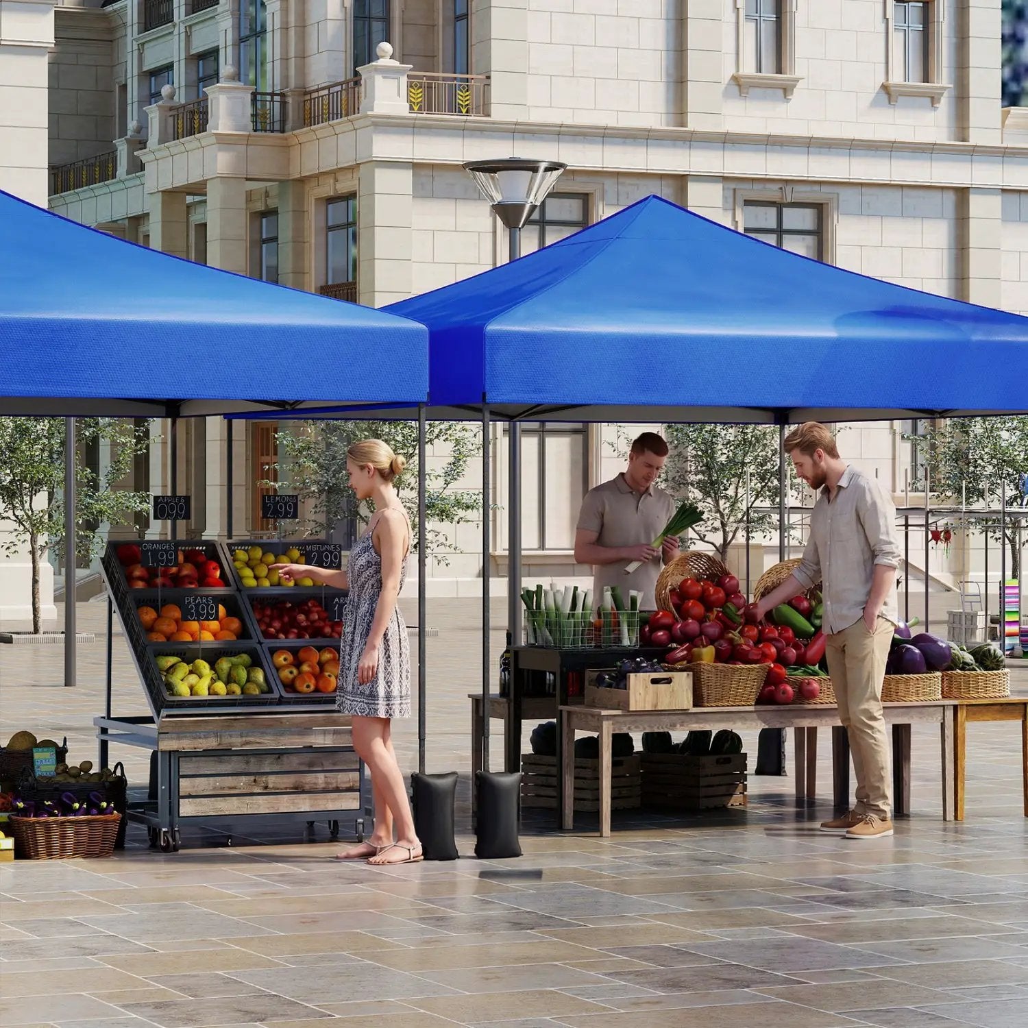 9.5 x 9.5 Feet Pop up Canopy Tent with Adjustable Heights by DirectDeals