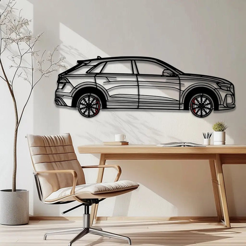 Audi Q8 Metal Car Wall Art with Rotating Wheels - Handmade Luxury SUV Silhouette Decor - Automotive Wall Art for Petrolheads - KAFMEKA095 by Enova Art