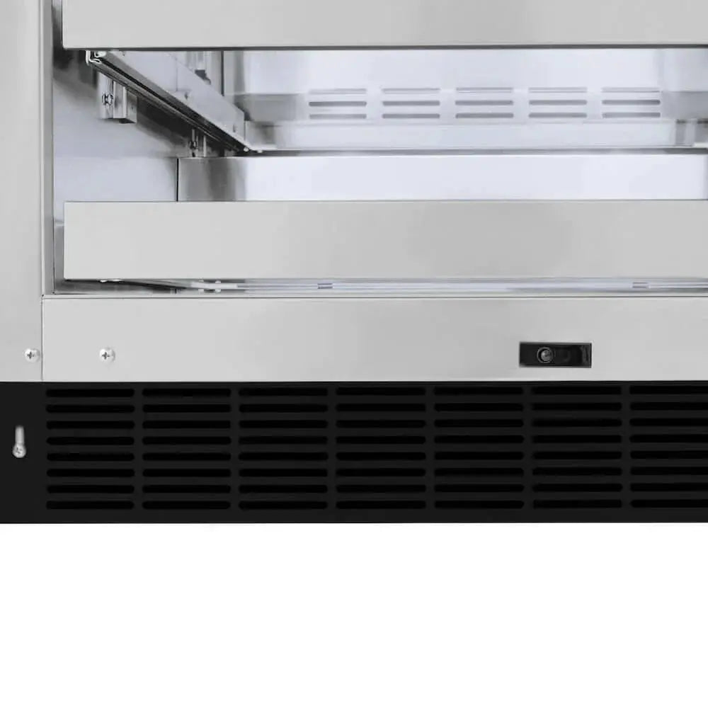 ZLINE 24" Touchstone 151 Can Beverage Fridge Black Matte Glass Door RBSO-BLM-24 by Farmhouse Kitchen and Bath